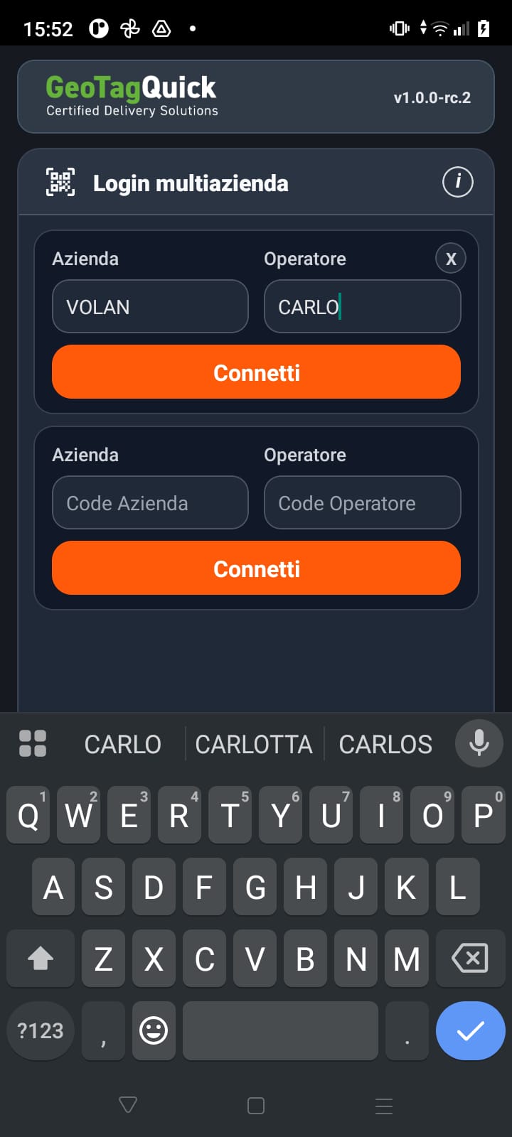 Login codici