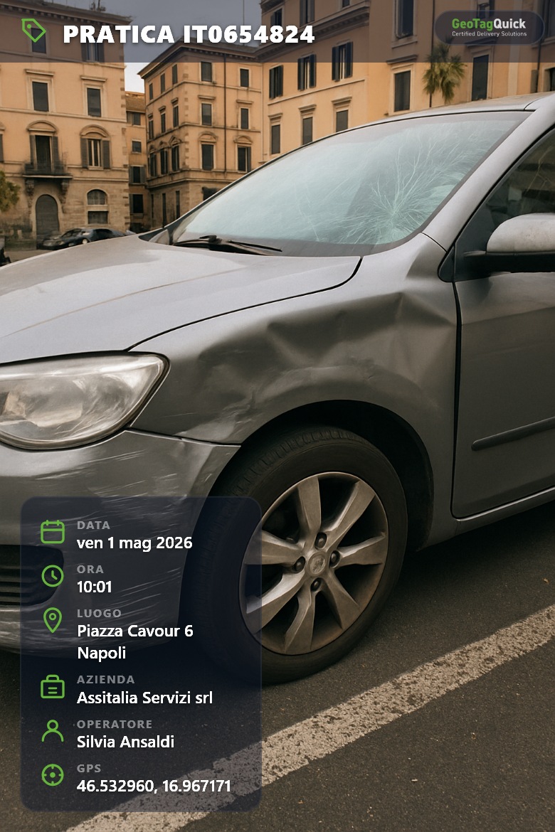 Prova fotografica certificata - Sinistro auto Napoli